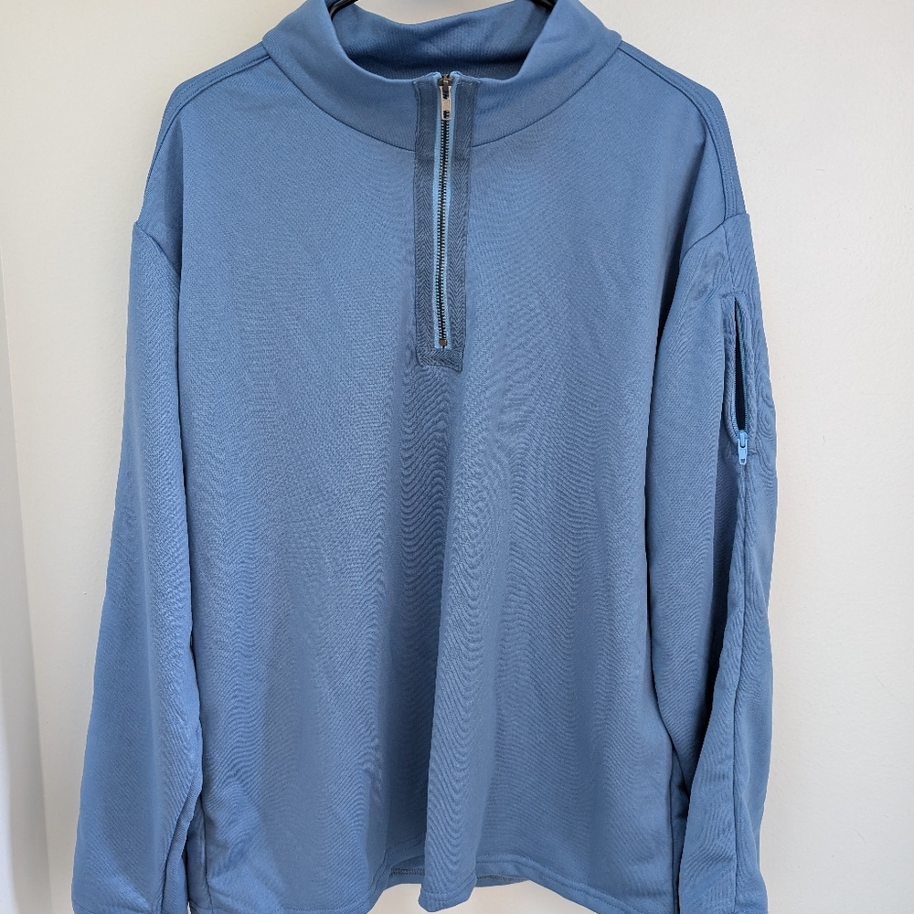 Men's Blue Half-Zip Fleece Pullover Size 3XL
